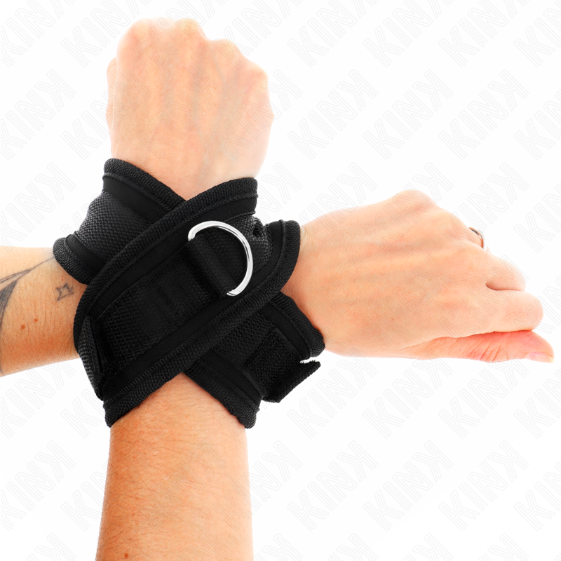 KINK WRIST RESTRAINT Poignets Croisés Noir 34 X 5,5 Cm - Aura Intime