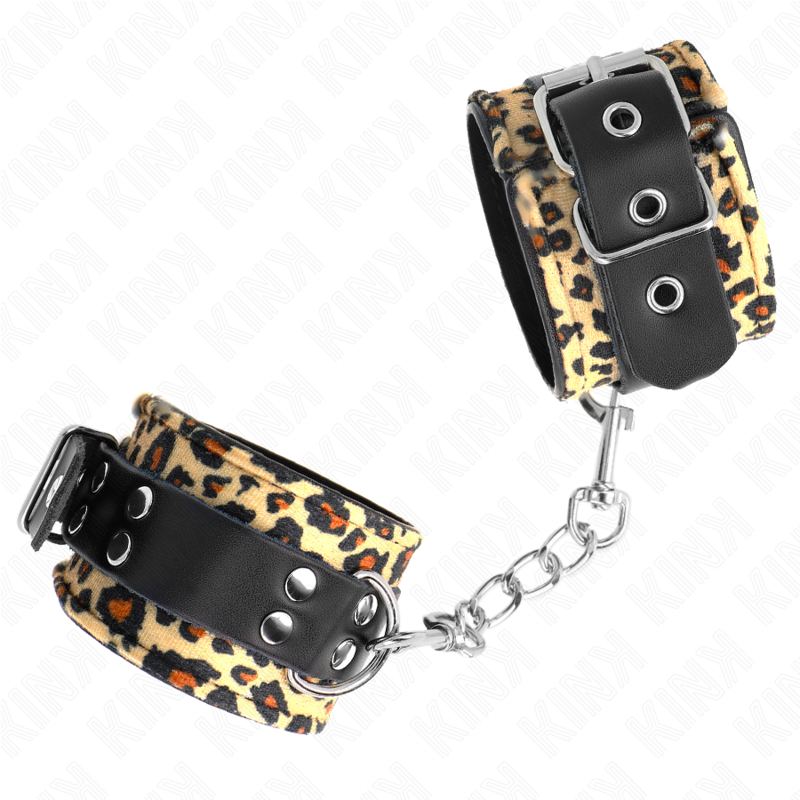 KINK WRIST RESTRAINT Retenue-Poignet Cuir Vrai Léopard Réglable 18-29 Cm X 5,5 Cm — vue alternative