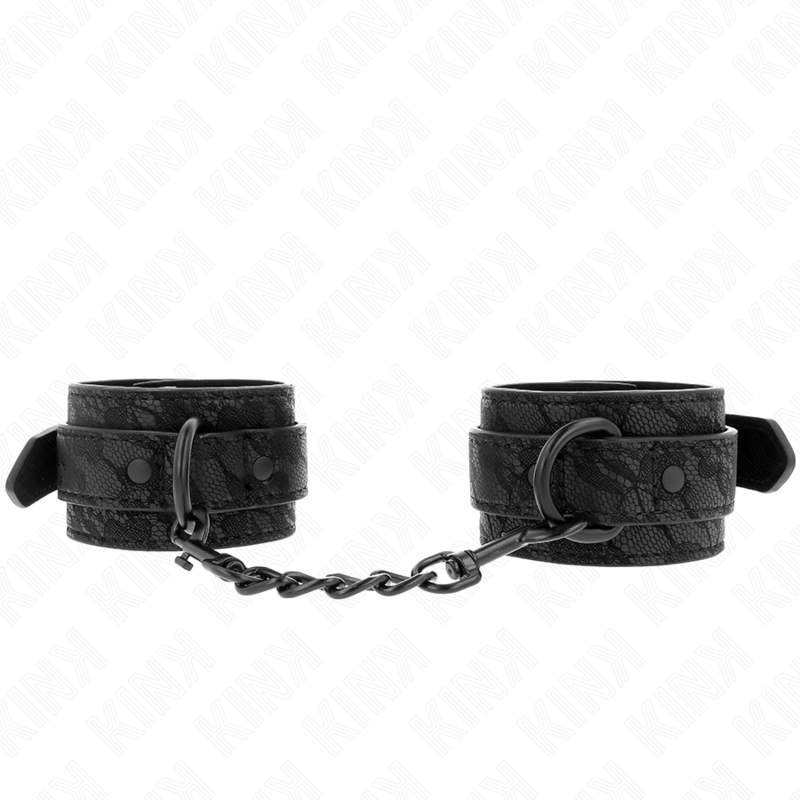 KINK WRIST RESTRAINT Poignets Recouverts Dentelle Foncée Réglable Noir 19-26 Cm — vue détaillée