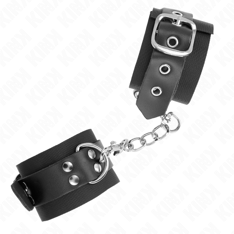 KINK WRIST RESTRAINT Appui-Poignets Nylon Noir Ceinture Cuir Noir Ajustable 19... — vue alternative
