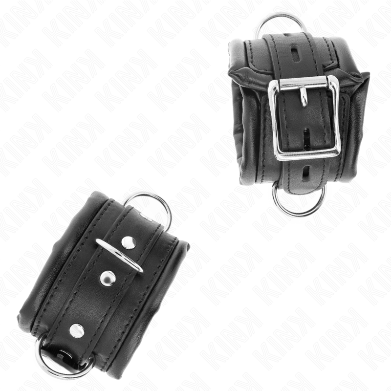 KINK WRIST RESTRAINT Appui-Poignets Lourds Doublés Fourrure Noire Réglables 20... — vue alternative
