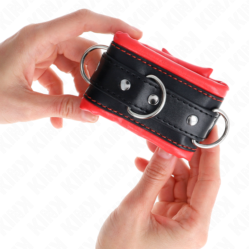 KINK WRIST RESTRAINT Appui-Poignets Lourds Doublés Fourrure Rouge Ajustables 2... — vue arrière