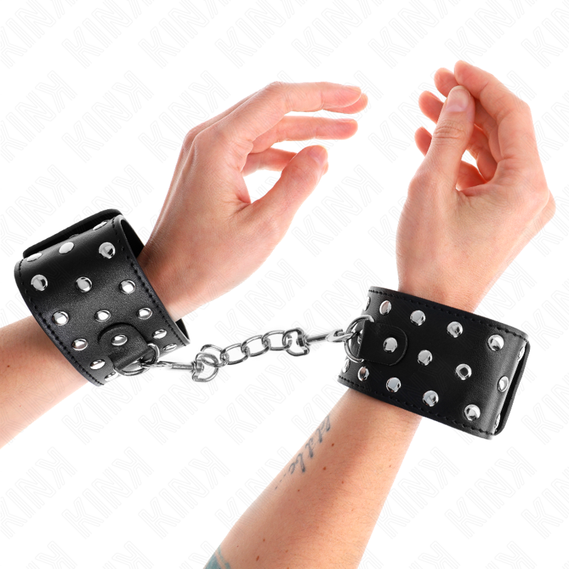 KINK WRIST RESTRAINT Retenues-Poignets Punk Réglables 19-24 Cm X 5,5 Cm - Aura Intime