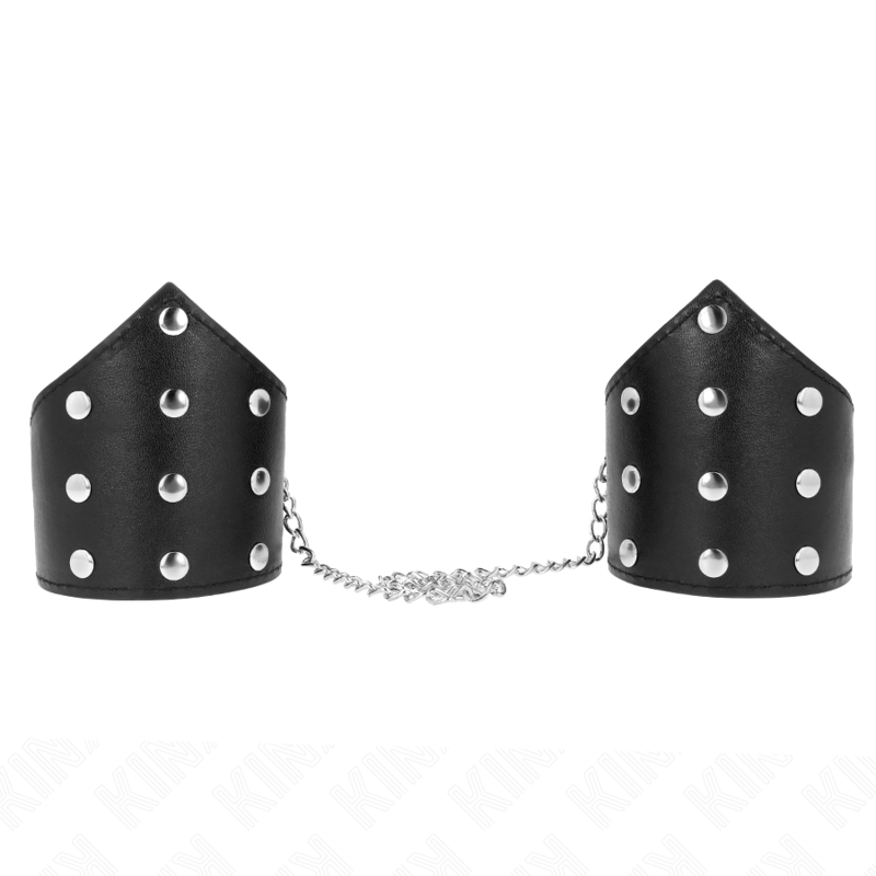 KINK WRIST RESTRAINT Bracelets Style Point Noir Chaîne Réglable 17-23 Cm X 8,5 Cm — vue détaillée