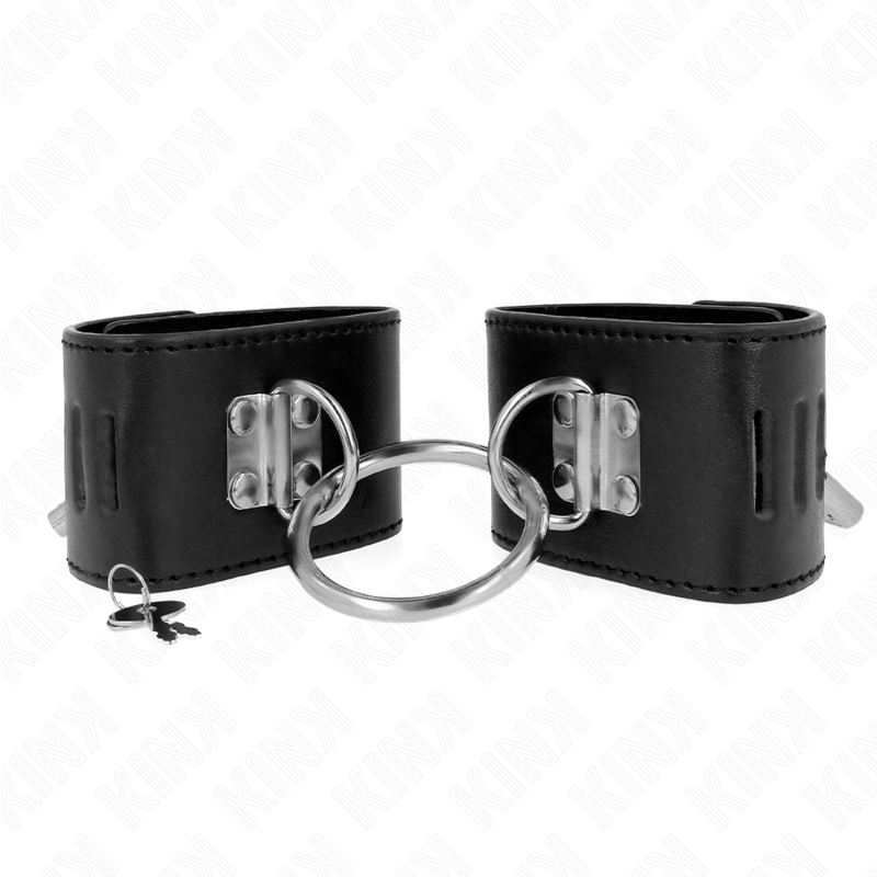 KINK WRIST RESTRAINT Appui-Poignets Fixes Anneau Fermeture Par Cadenas Noir Aj... — vue détaillée