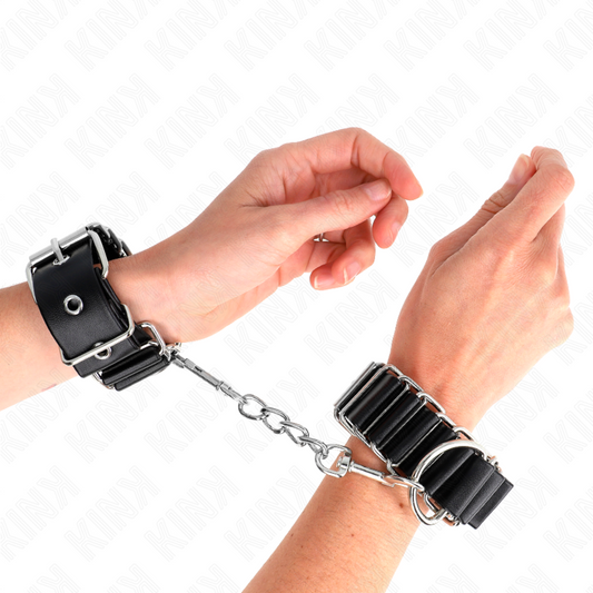 KINK WRIST RESTRAINT Appui-Poignets Fins Comme Charnières Noir Réglable 16-22 ... - Aura Intime