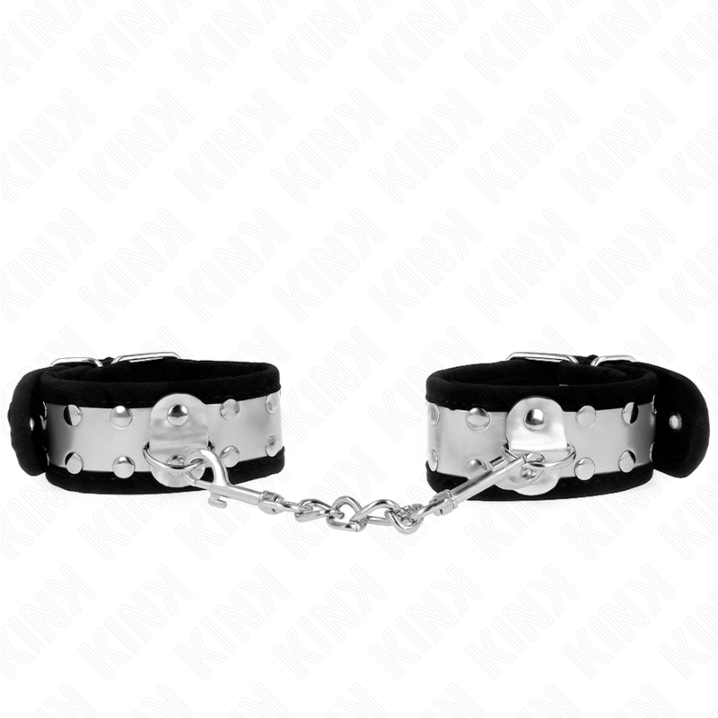 KINK WRIST RESTRAINT Appui-Poignets Fins Noir / Argent 30 X 4 Cm — vue détaillée