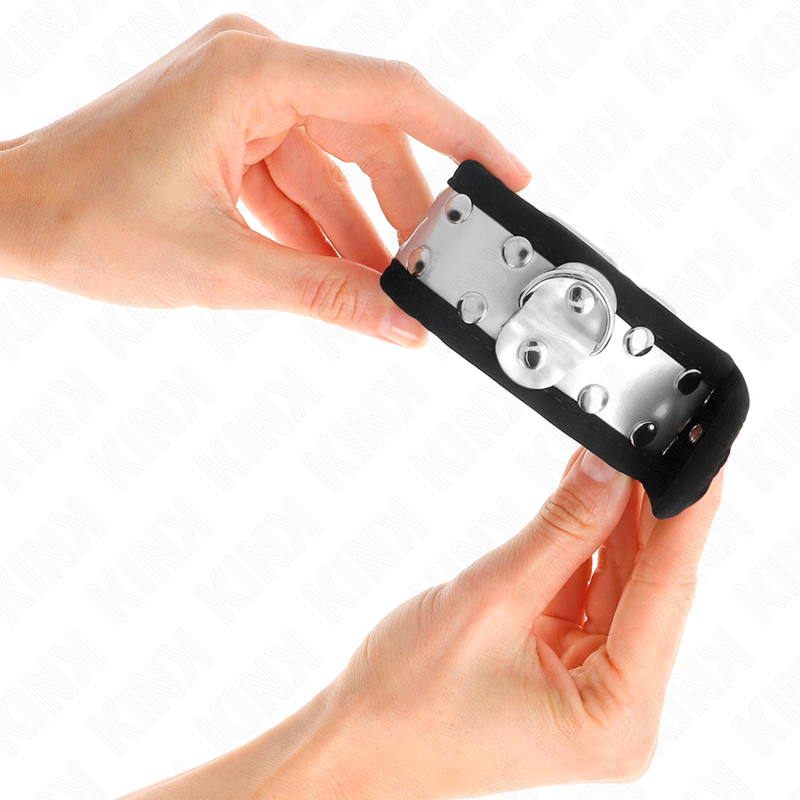 KINK WRIST RESTRAINT Appui-Poignets Fins Noir / Argent 30 X 4 Cm — vue arrière