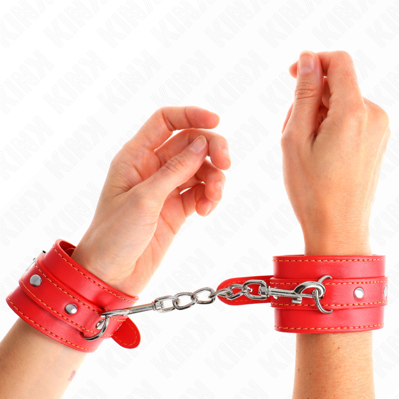 KINK WRIST RESTRAINT Appareils-Poignets Fins Rouge Ajustables 21-33 Cm - Aura Intime