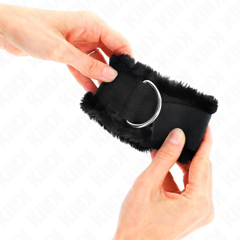 KINK WRIST RESTRAINT Appui-Poignets Doublés Fourrure Noir Ajustable 17-31 Cm X... — vue arrière