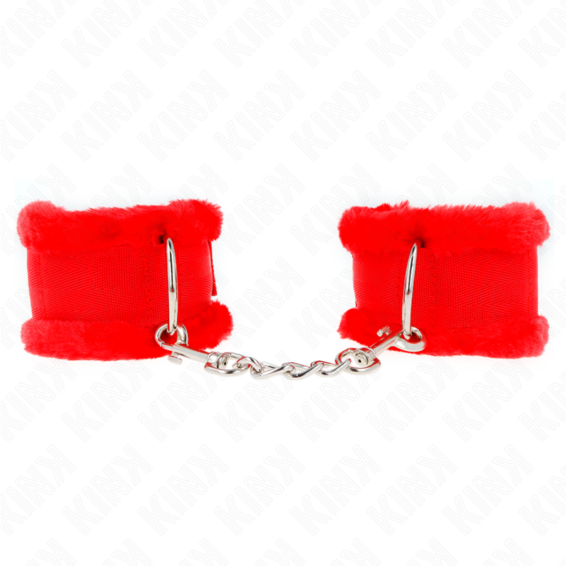 KINK WRIST RESTRAINT Appui-Poignets Doublés Fourrure Rouge Ajustable 17-31 Cm ... — vue détaillée