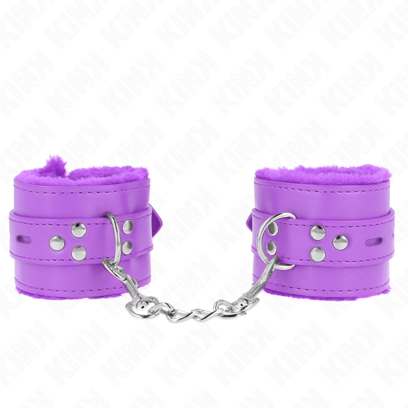 KINK WRIST RESTRAINT Appui-Poignets Doublés Fourrure Trous Carrés Violet Ceint... — vue détaillée
