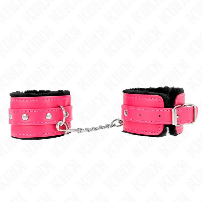 KINK WRIST RESTRAINT Appui-Poignets Doublés Fourrure Premium Noir Ceinture Ros... — vue détaillée