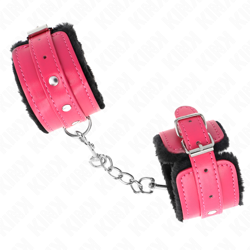 KINK WRIST RESTRAINT Appui-Poignets Doublés Fourrure Premium Noir Ceinture Ros... — vue alternative