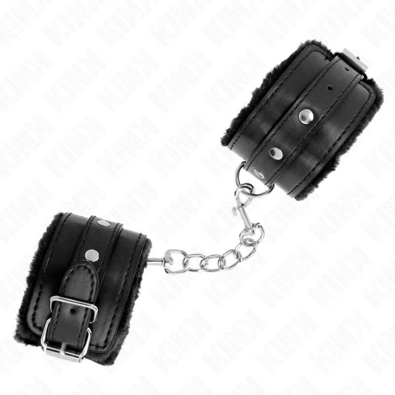 KINK WRIST RESTRAINT Appui-Poignets Doublés Fourrure Premium Noir Ceinture Noi... — vue alternative