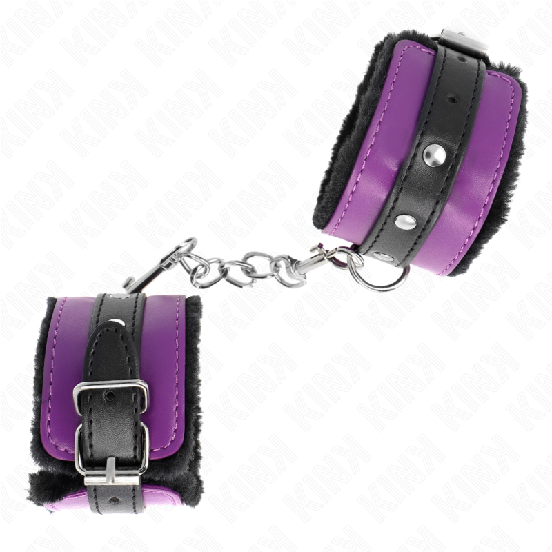 KINK WRIST RESTRAINT Appui-Poignets Doublés Fourrure Premium Noir Ceinture Vio... — vue alternative