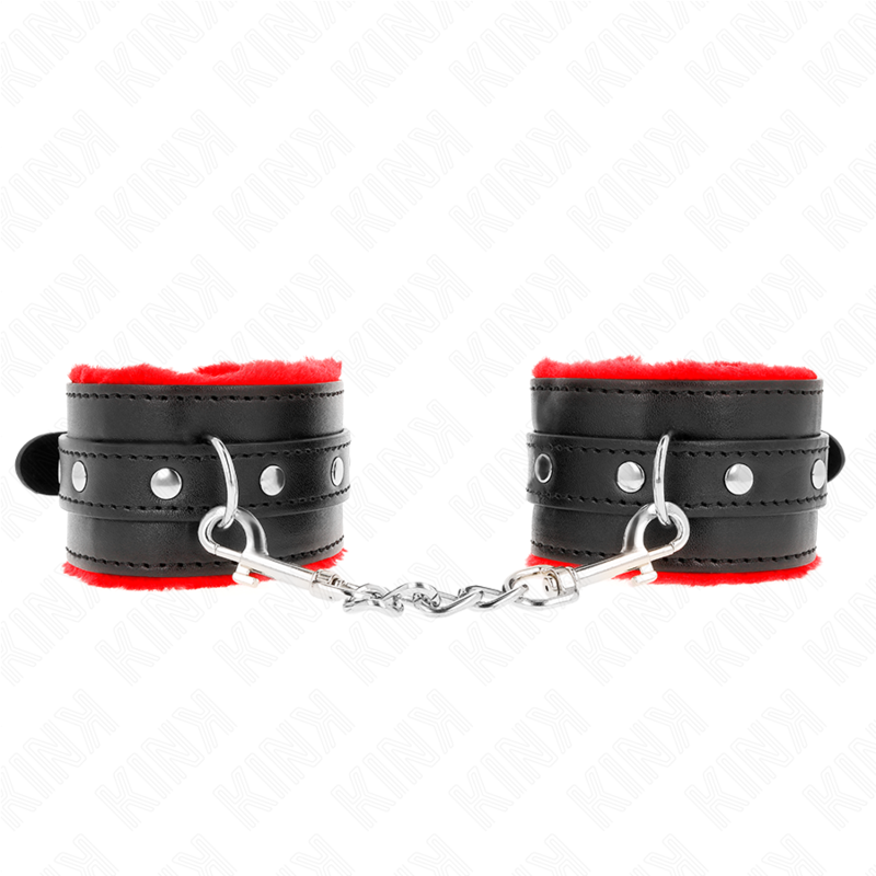 KINK WRIST RESTRAINT Appui-Poignets Doublés Fourrure Premium Rouge Ceinture No... — vue détaillée
