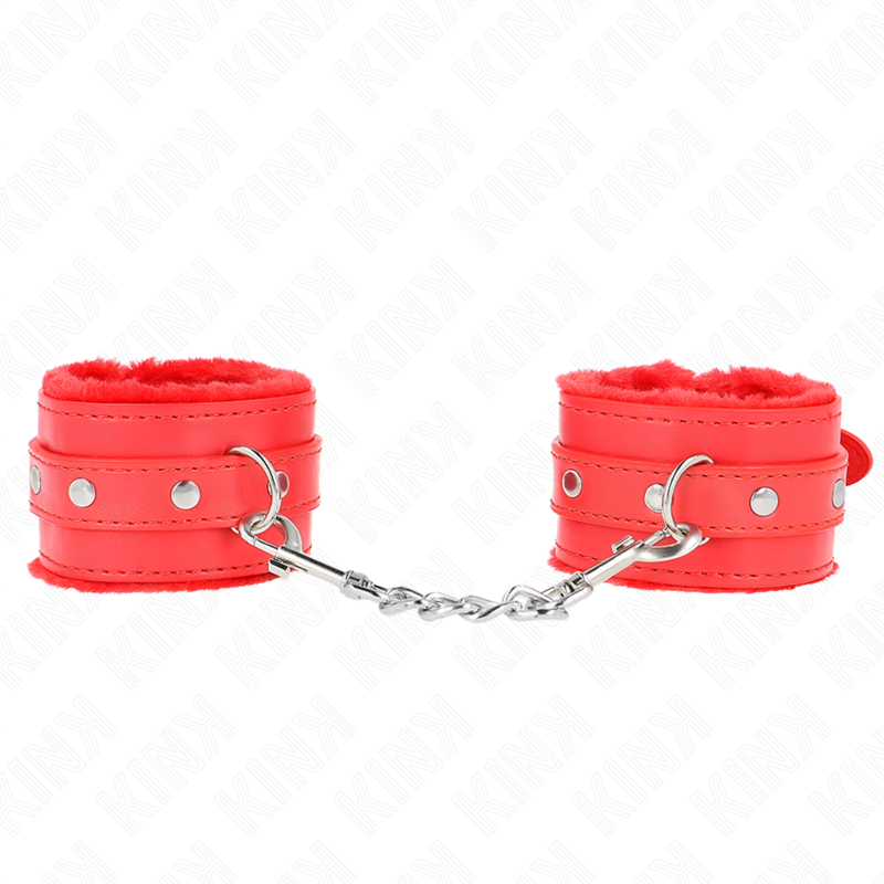 KINK WRIST RESTRAINT Appui-Poignets Doublés Fourrure Premium Rouge Ceinture Ro... — vue détaillée