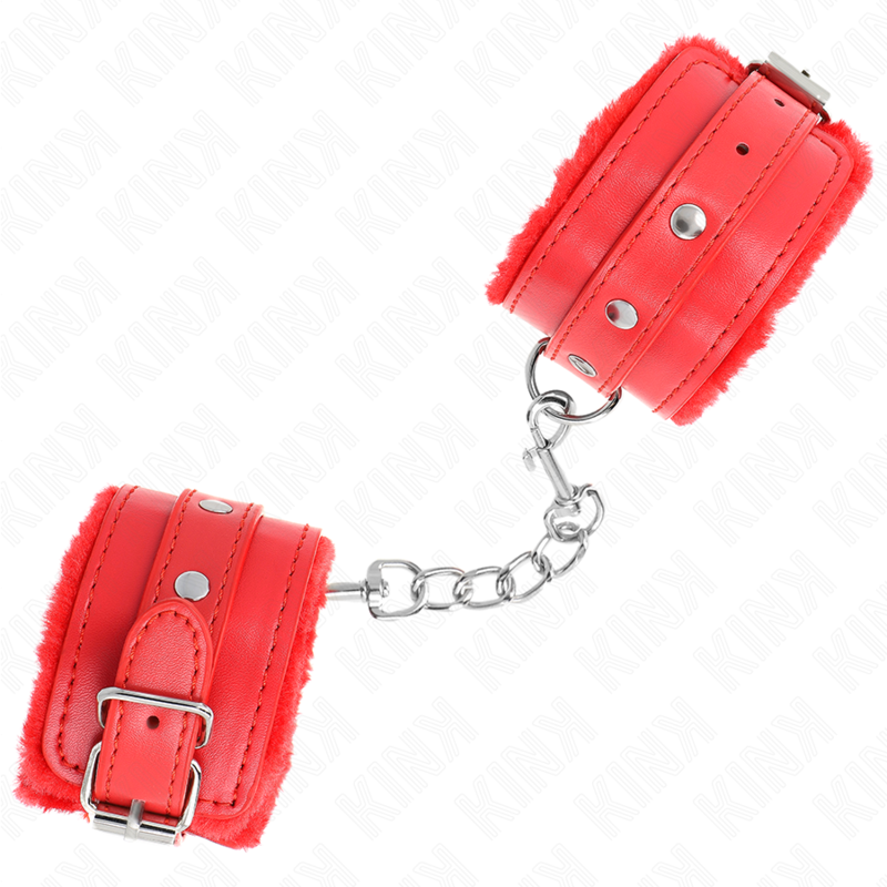 KINK WRIST RESTRAINT Appui-Poignets Doublés Fourrure Premium Rouge Ceinture Ro... — vue alternative