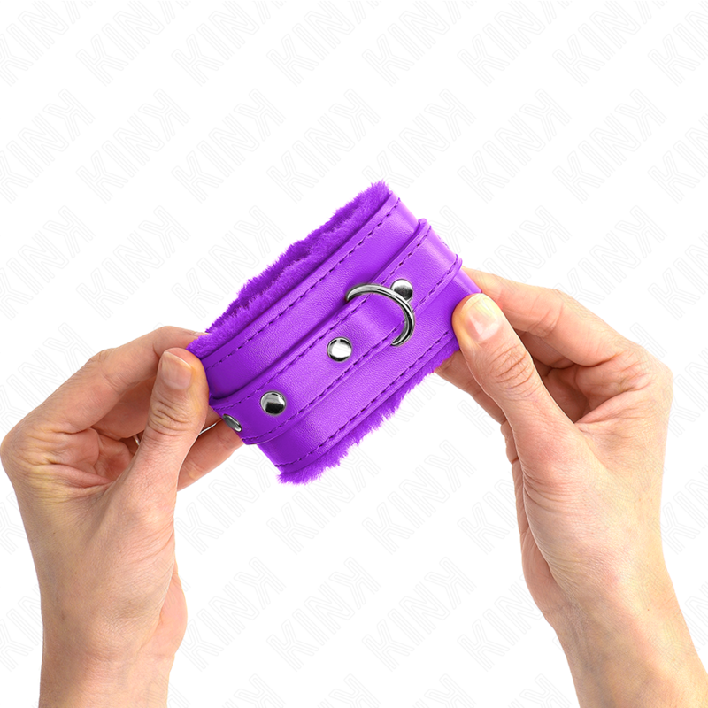 KINK WRIST RESTRAINT Appui-Poignets Doublés Fourrure Premium Violet Ceinture V... — vue arrière