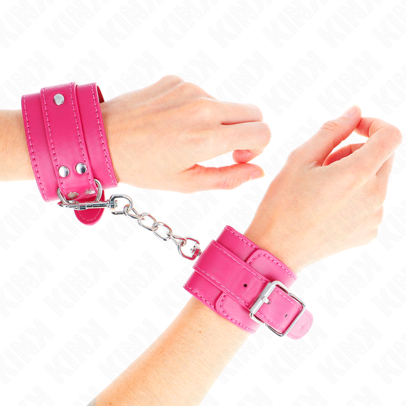KINK WRIST RESTRAINT Appui-Poignets Rose Framboise Doublure Rose Framboise Rég... - Aura Intime