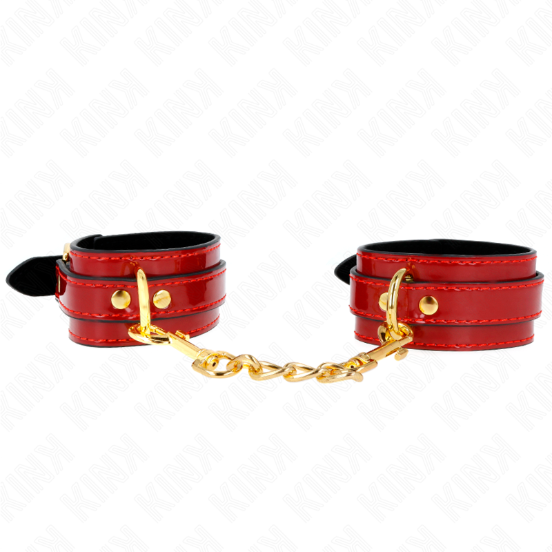 KINK WRIST RESTRAINT Poignets Joanna Angel Rouge Ajustables Chaîne Or 16,5-26 ... — vue détaillée