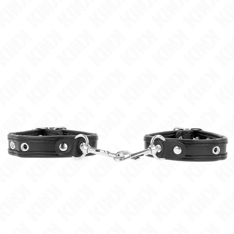 KINK WRIST RESTRAINT Mini Bracelets Noir Clous Réglables 16-22 Cm X 2 Cm — vue détaillée