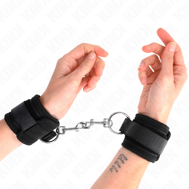 KINK WRIST RESTRAINT Appui-Poignets Noir Ajustable 18-35 Cm X 6 Cm - Aura Intime