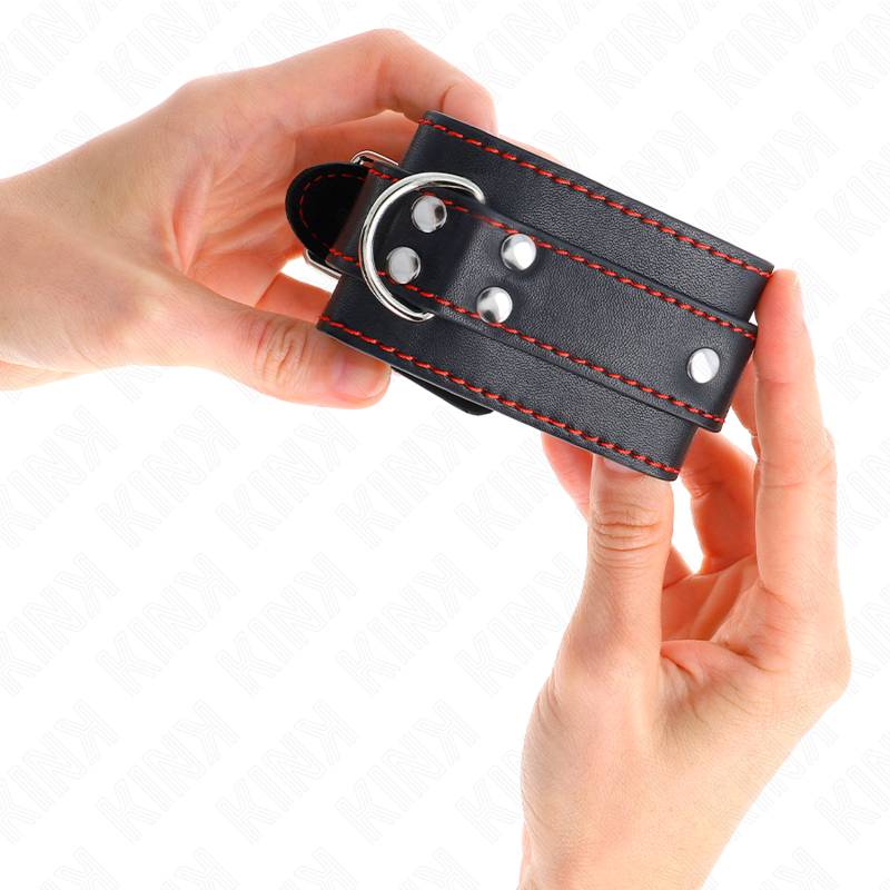 KINK WRIST RESTRAINT Appui-Poignets Noir Doublure Rouge Réglable 20-28 Cm X 5,... — vue arrière