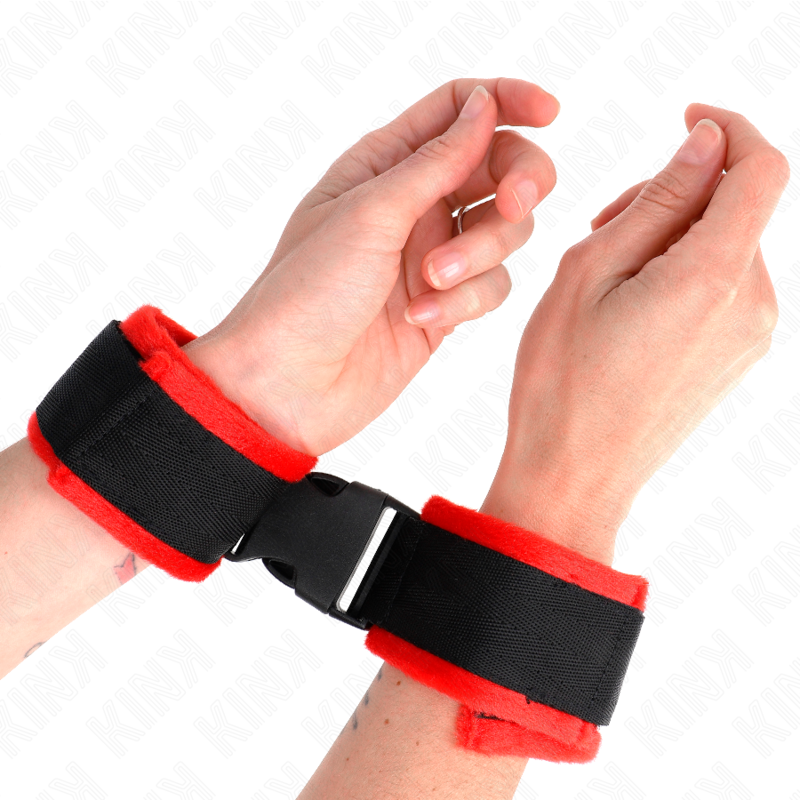 KINK WRIST RESTRAINT Appareils-Poignets À Crochet Boucle Nylon Noir Modèle 1 A... - Aura Intime