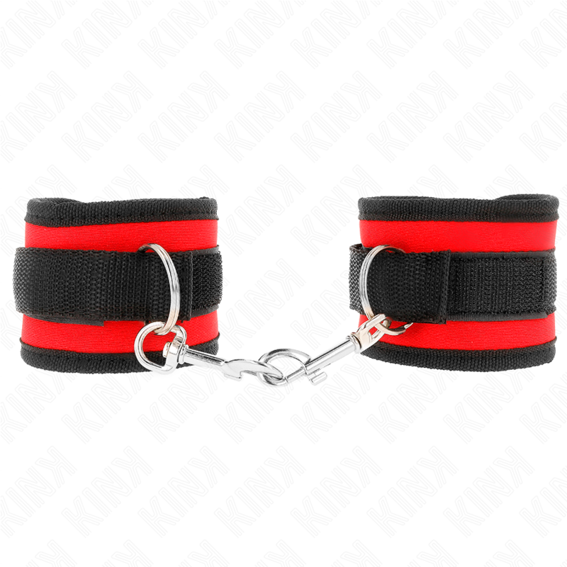 KINK WRIST RESTRAINT Appareils-Poignets À Crochet Boucle Nylon Rouge-Noir Modè... — vue détaillée