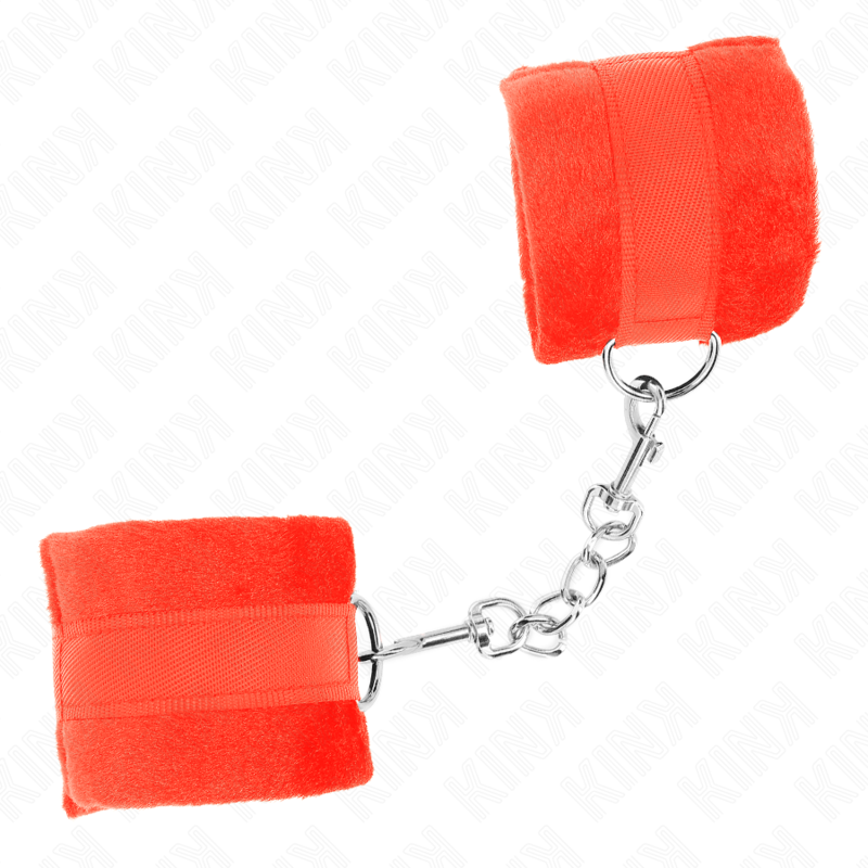 KINK WRIST RESTRAINT Manchettes Débutant Fourrure Rouge 30 X 7 Cm — vue alternative