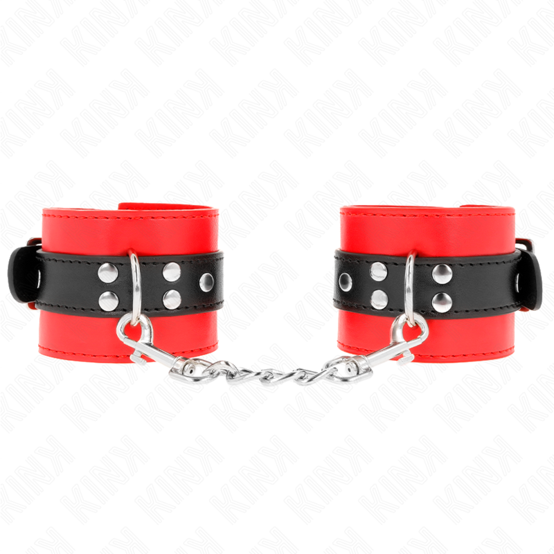 KINK WRIST RESTRAINT Appui-Poignets Rouge Ceinture Noire Réglable 17-28 Cm X 6 Cm — vue détaillée