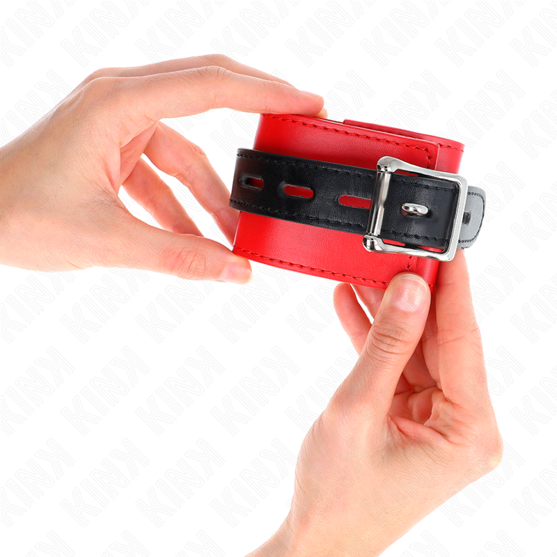 KINK WRIST RESTRAINT Appui-Poignets Rouge Ceinture Noire Réglable 17-28 Cm X 6 Cm — vue arrière