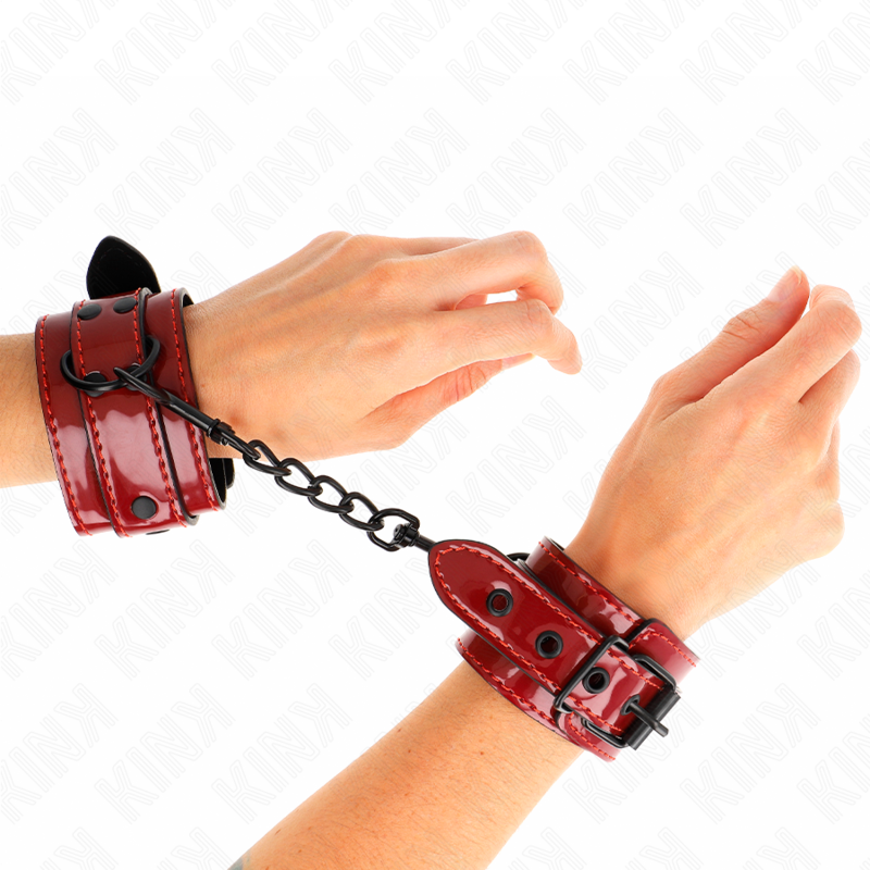 KINK WRIST RESTRAINT Poignets Rouge Foncé 23 X 5 Cm - Aura Intime