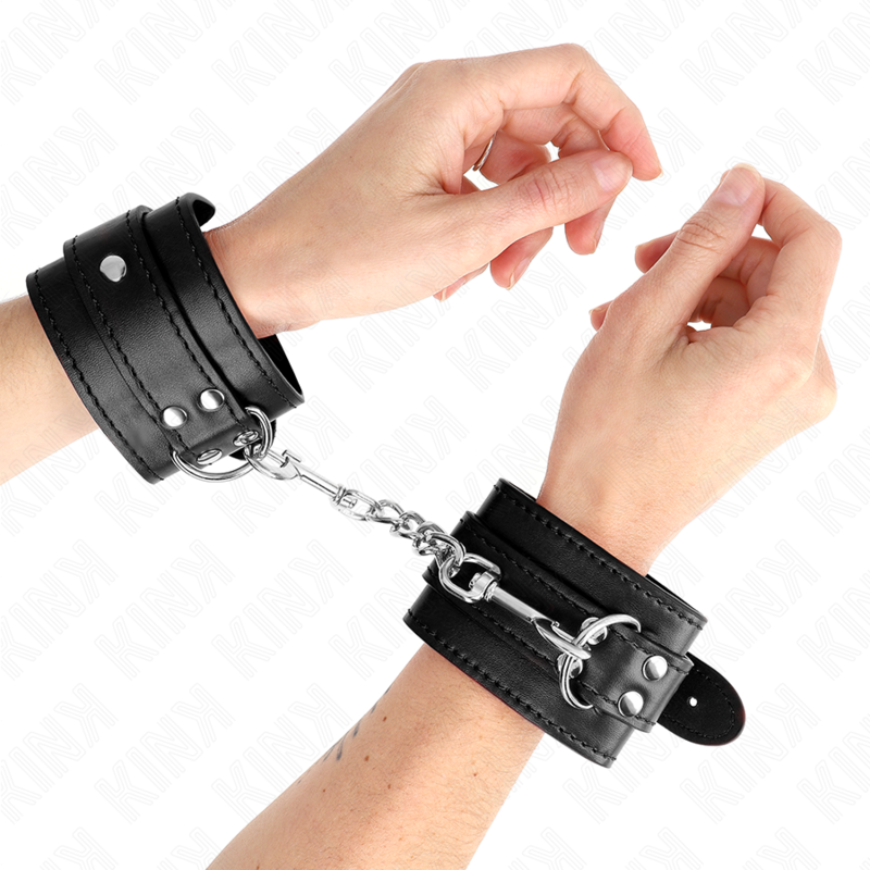 KINK WRIST RESTRAINT Appui-Poignet Simple Noir Ajustable 20-23 Cm X 5,5 Cm - Aura Intime