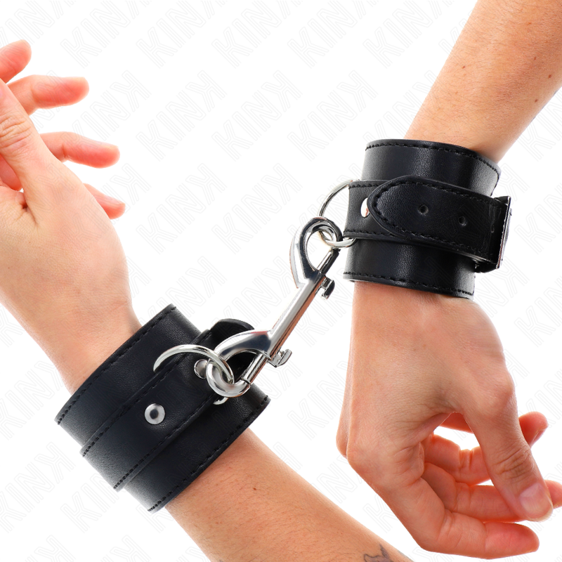 KINK WRIST RESTRAINT Appareils-Poignets - Rangée Rivets Simple Grande Boucle N... - Aura Intime