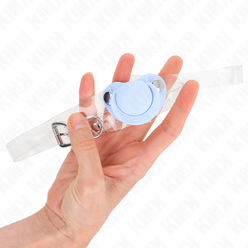 KINK COLLAR & GAG Gag Forme Sucette Bleu Clair 5,5 X 4 Cm Ajustable 43-60 Cm — vue détaillée