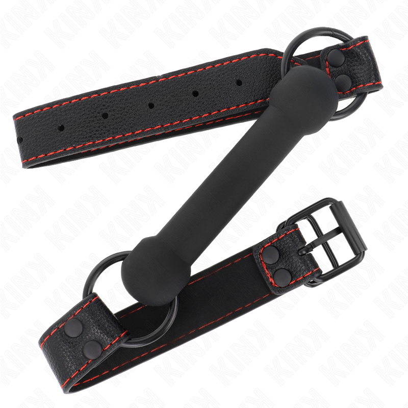 KINK COLLAR & GAG Bone Bag Sangle Cuir Noir Ajustable 41-57 Cm — vue détaillée