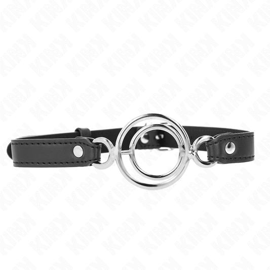 KINK COLLAR & GAG Gag Plusieurs O-Rings 5 Cm Noir 63 X 2,5 Cm - Aura Intime