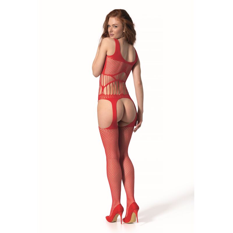 PASSION WOMAN BODYSTOCKINGS Bs 106 Bodystocking Rouge Taille Unique — vue détaillée