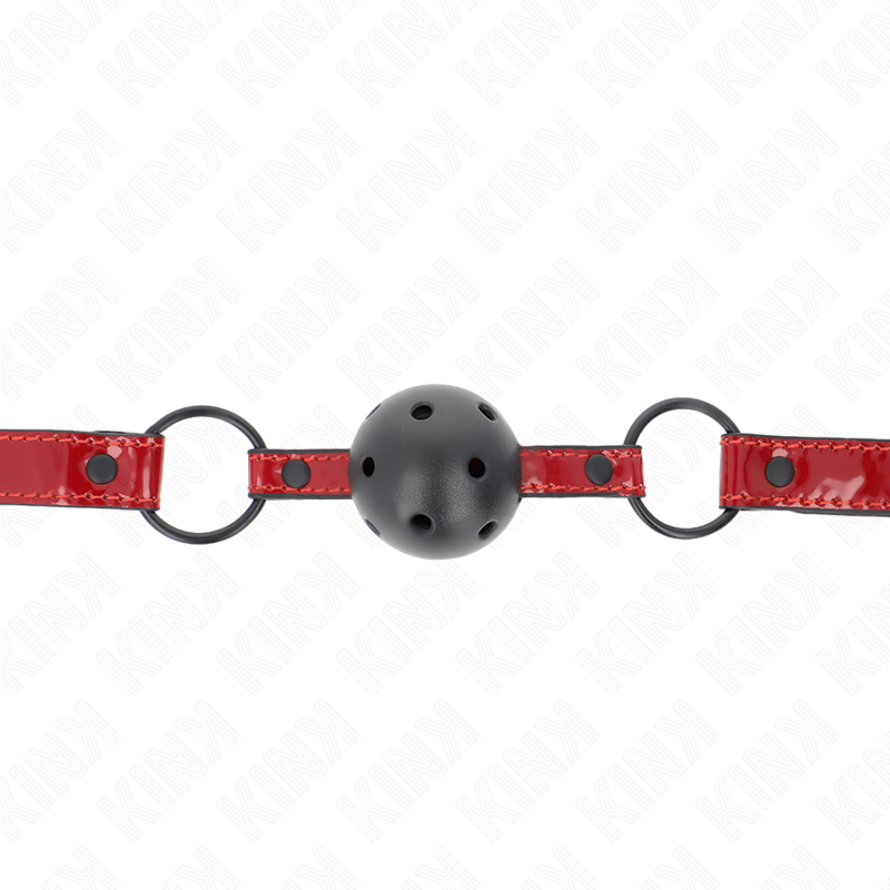 KINK COLLAR & GAG Boule Cuir Brillant 4,5 Cm Bag 63,5 X 2 Cm Ajustable 41 X... — vue alternative