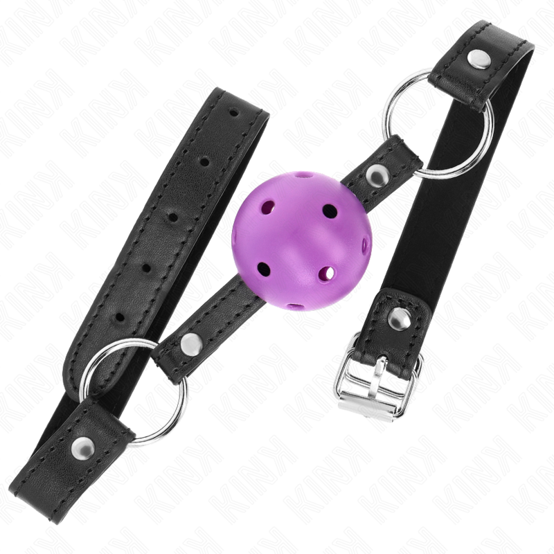KINK COLLAR & GAG Balle Creuse Dure Violet 4,5 Cm Bag 63,5 X 2 Cm — vue détaillée
