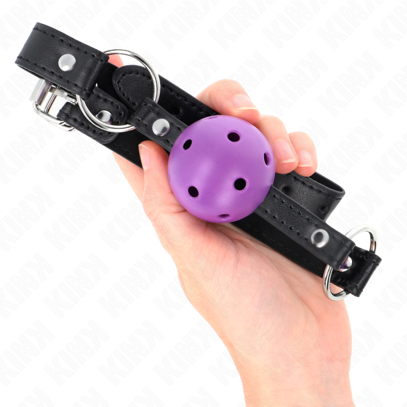 KINK COLLAR & GAG Balle Creuse Dure Violet 4,5 Cm Bag 63,5 X 2 Cm — vue arrière
