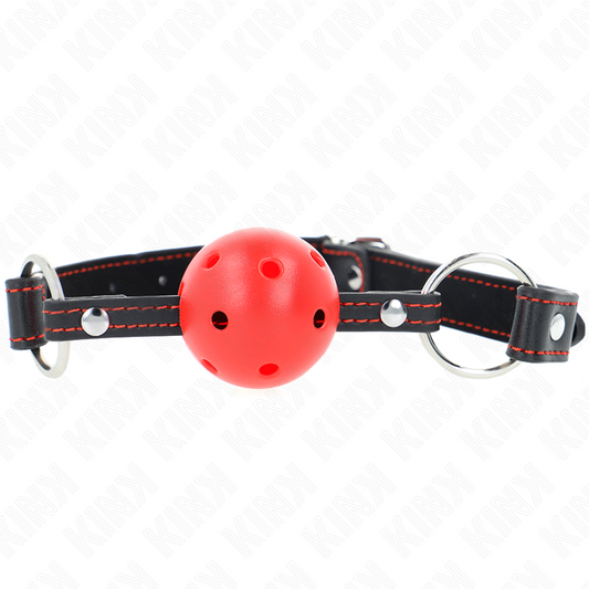 KINK COLLAR & GAG Bâton Creux Dur Rouge Modèle 2 65 X 2,5 Cm - Aura Intime