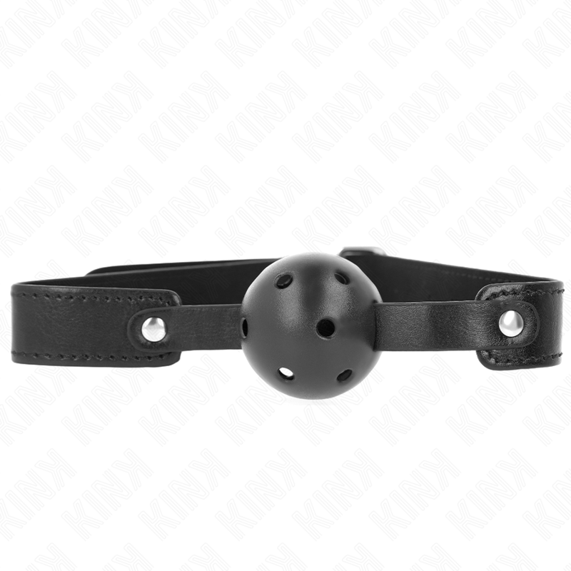 KINK COLLAR & GAG Balle Respirant Noire 4,5 Cm Bag 65 X 2,5 Cm - Aura Intime