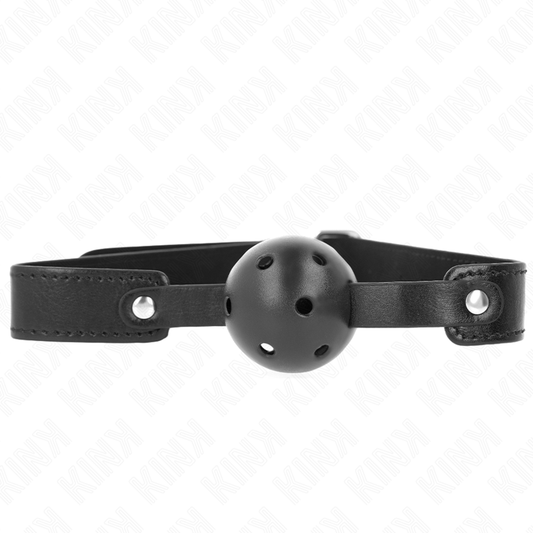 KINK COLLAR & GAG Balle Respirant Noire 4,5 Cm Bag 65 X 2,5 Cm - Aura Intime