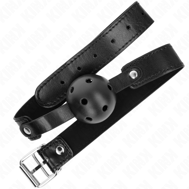 KINK COLLAR & GAG Balle Respirant Noire 4,5 Cm Bag 65 X 2,5 Cm — vue détaillée