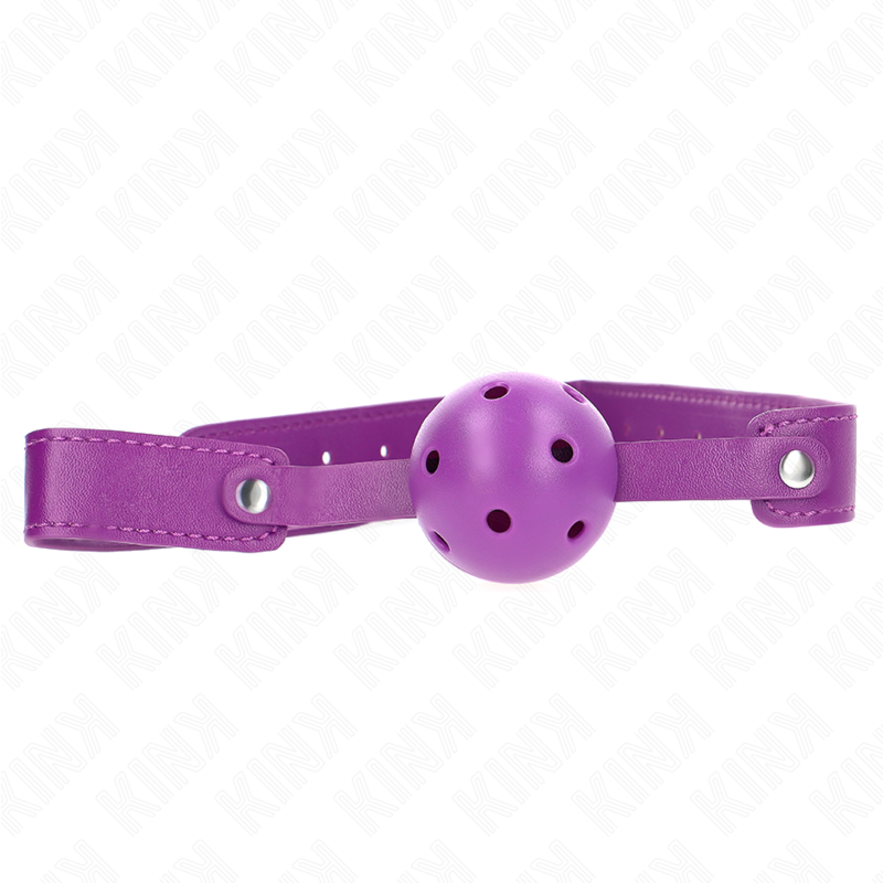 KINK COLLAR & GAG Balle Respirant Violet 4,5 Cmgag 65 X 2,5 Cm - Aura Intime