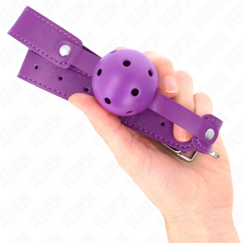 KINK COLLAR & GAG Balle Respirant Violet 4,5 Cmgag 65 X 2,5 Cm — vue arrière